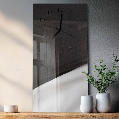 Horloge verticale en verre Contraste