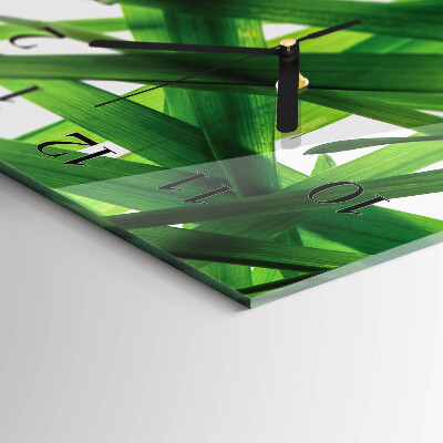 Horloge verticale en verre Feuilles de plantes