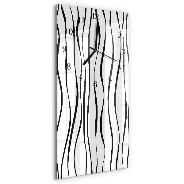Horloge verticale en verre Rayures