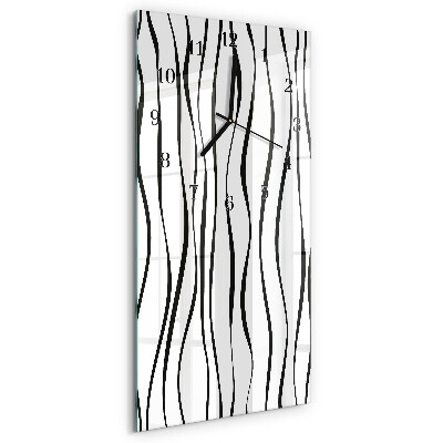 Horloge verticale en verre Rayures