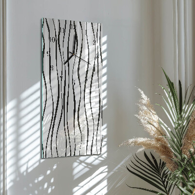 Horloge verticale en verre Rayures