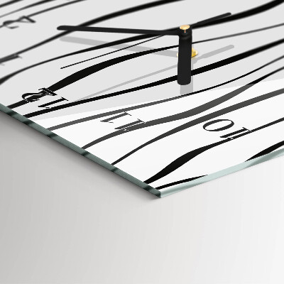Horloge verticale en verre Rayures