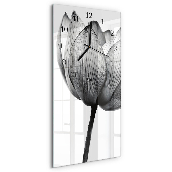 Horloge verticale en verre Tulipe