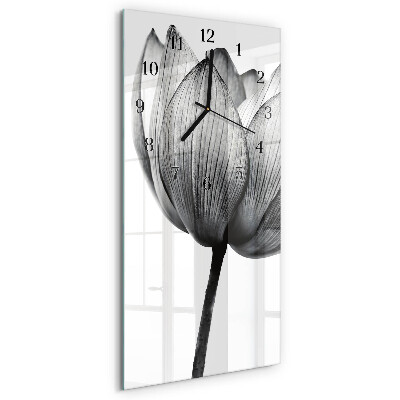 Horloge verticale en verre Tulipe