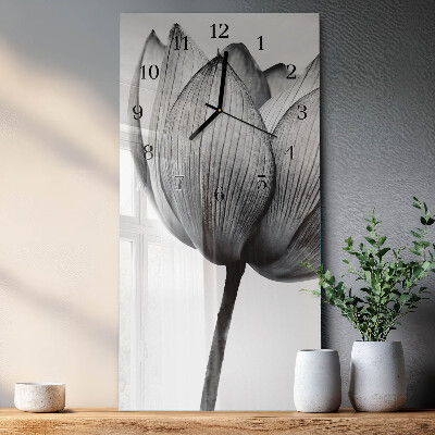 Horloge verticale en verre Tulipe