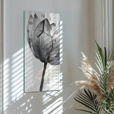 Horloge verticale en verre Tulipe