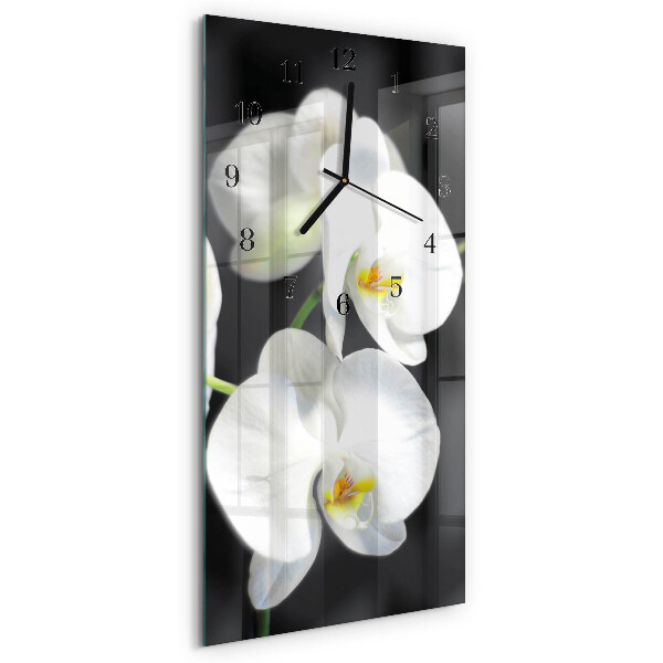 Horloge verticale en verre Orchidée