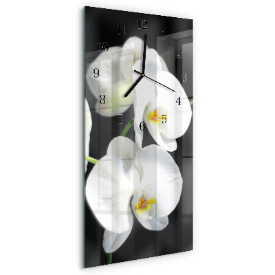Horloge verticale en verre Orchidée