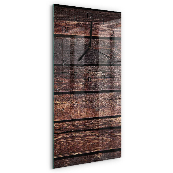 Horloge verticale en verre Bois