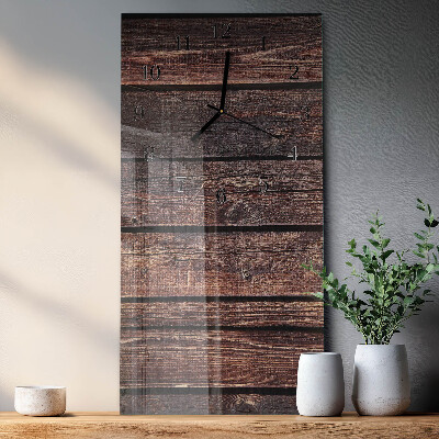 Horloge verticale en verre Bois