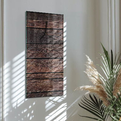 Horloge verticale en verre Bois
