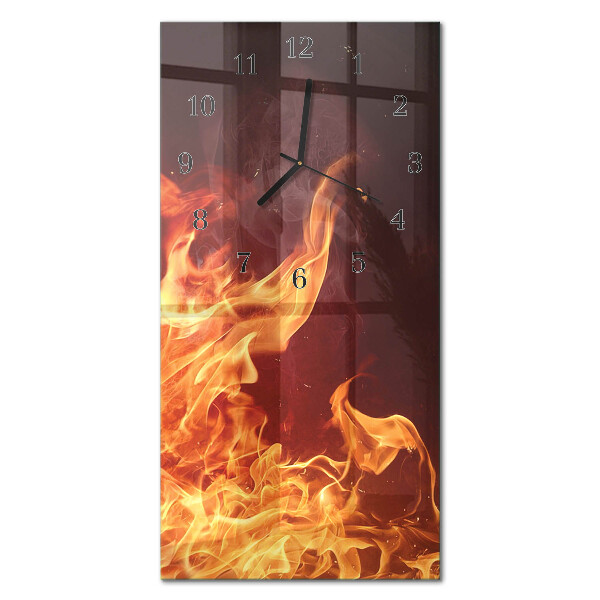 Horloge verticale en verre Mur de pierre