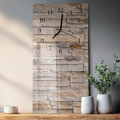Horloge verticale en verre Mur de pierre
