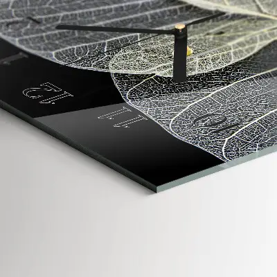Horloge verticale en verre Feuilles de plantes