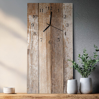 Horloge verticale en verre Bois