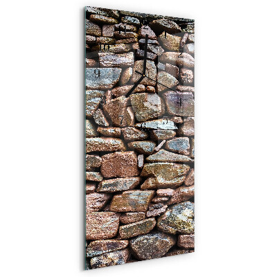 Horloge verticale en verre Mur de pierre