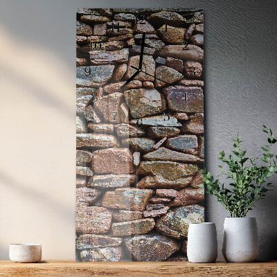 Horloge verticale en verre Mur de pierre