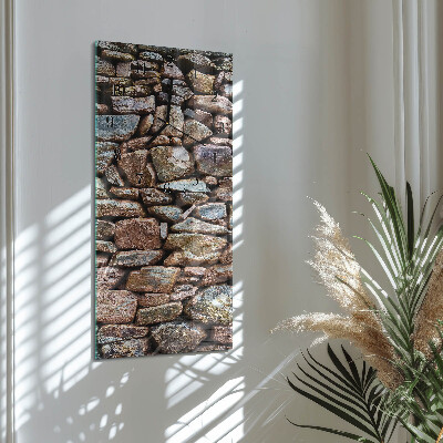 Horloge verticale en verre Mur de pierre
