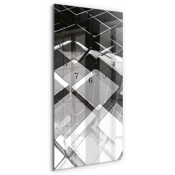 Horloge verticale en verre Cube de verre