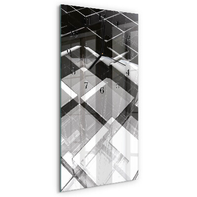 Horloge verticale en verre Cube de verre
