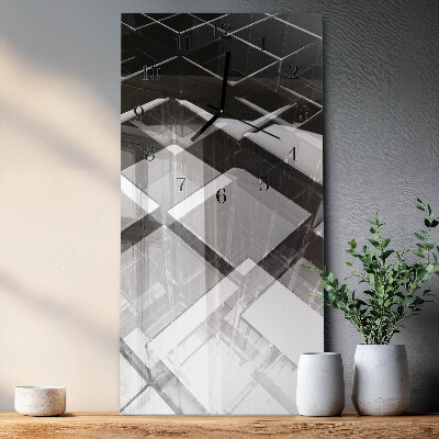 Horloge verticale en verre Cube de verre