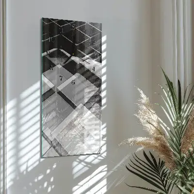 Horloge verticale en verre Cube de verre