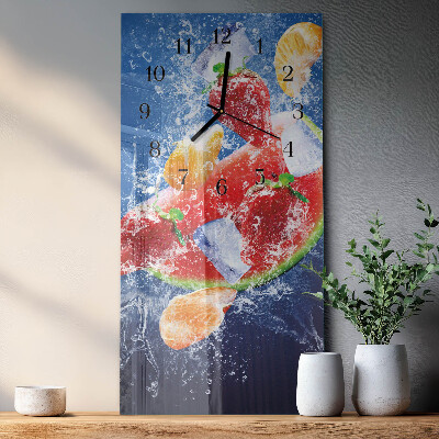 Horloge verticale en verre Fruit