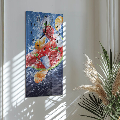 Horloge verticale en verre Fruit