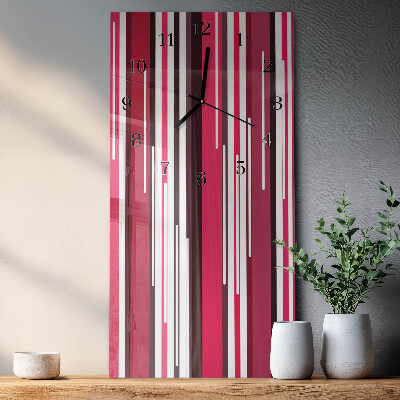 Horloge verticale en verre Rayures