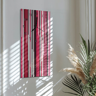 Horloge verticale en verre Rayures
