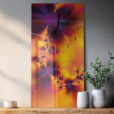 Horloge verticale en verre Fleurs