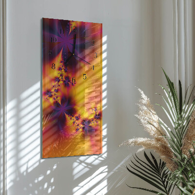 Horloge verticale en verre Fleurs