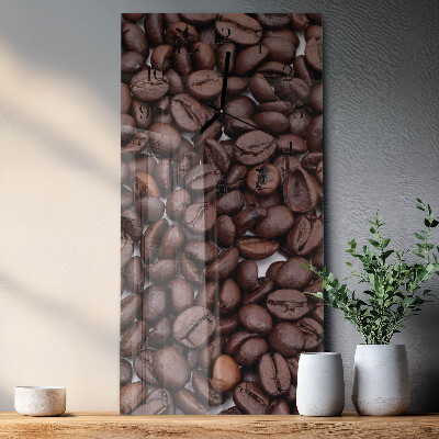 Horloge verticale en verre Café en grains