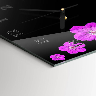 Horloge verticale en verre Fleurs