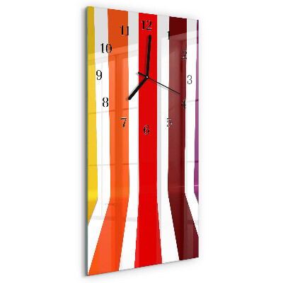 Horloge verticale en verre Rayures