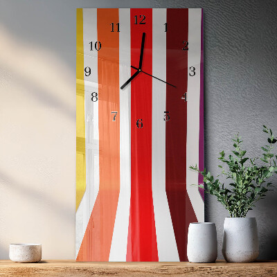 Horloge verticale en verre Rayures