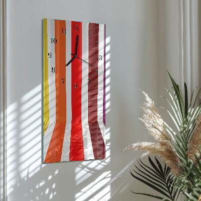 Horloge verticale en verre Rayures