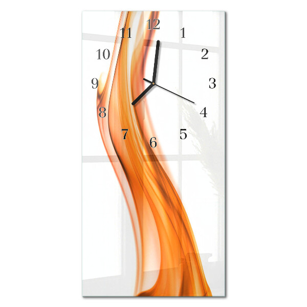 Horloge verticale en verre Feuilles