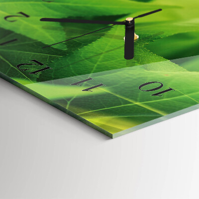 Horloge verticale en verre Feuilles