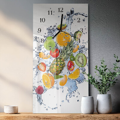 Horloge verticale en verre Fruit