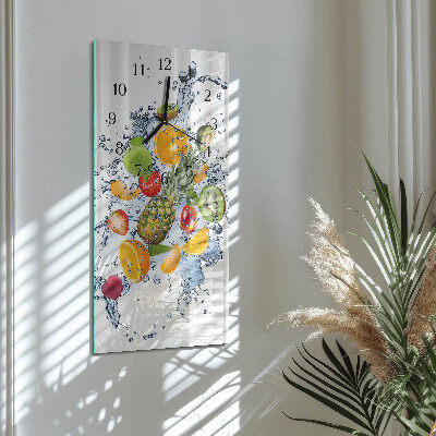 Horloge verticale en verre Fruit