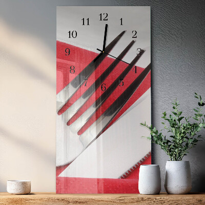 Horloge verticale en verre Couverts