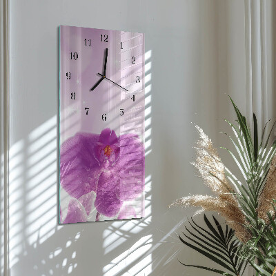 Horloge verticale en verre Orchidée