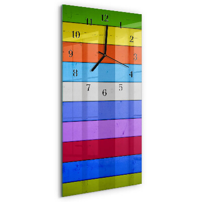 Horloge verticale en verre Rayures