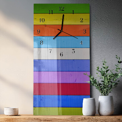 Horloge verticale en verre Rayures