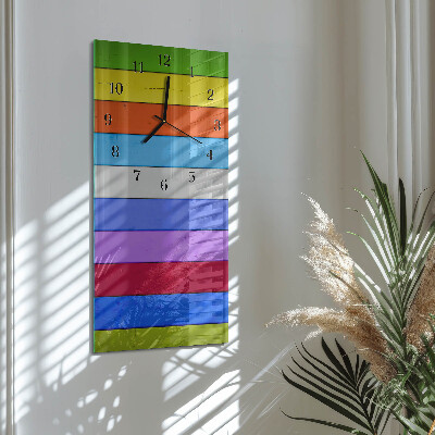 Horloge verticale en verre Rayures