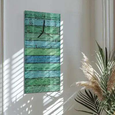 Horloge verticale en verre Bois