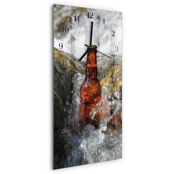 Horloge verticale en verre Bière
