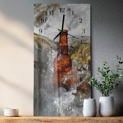 Horloge verticale en verre Bière