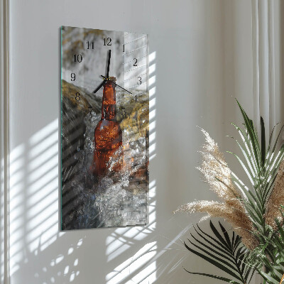 Horloge verticale en verre Bière